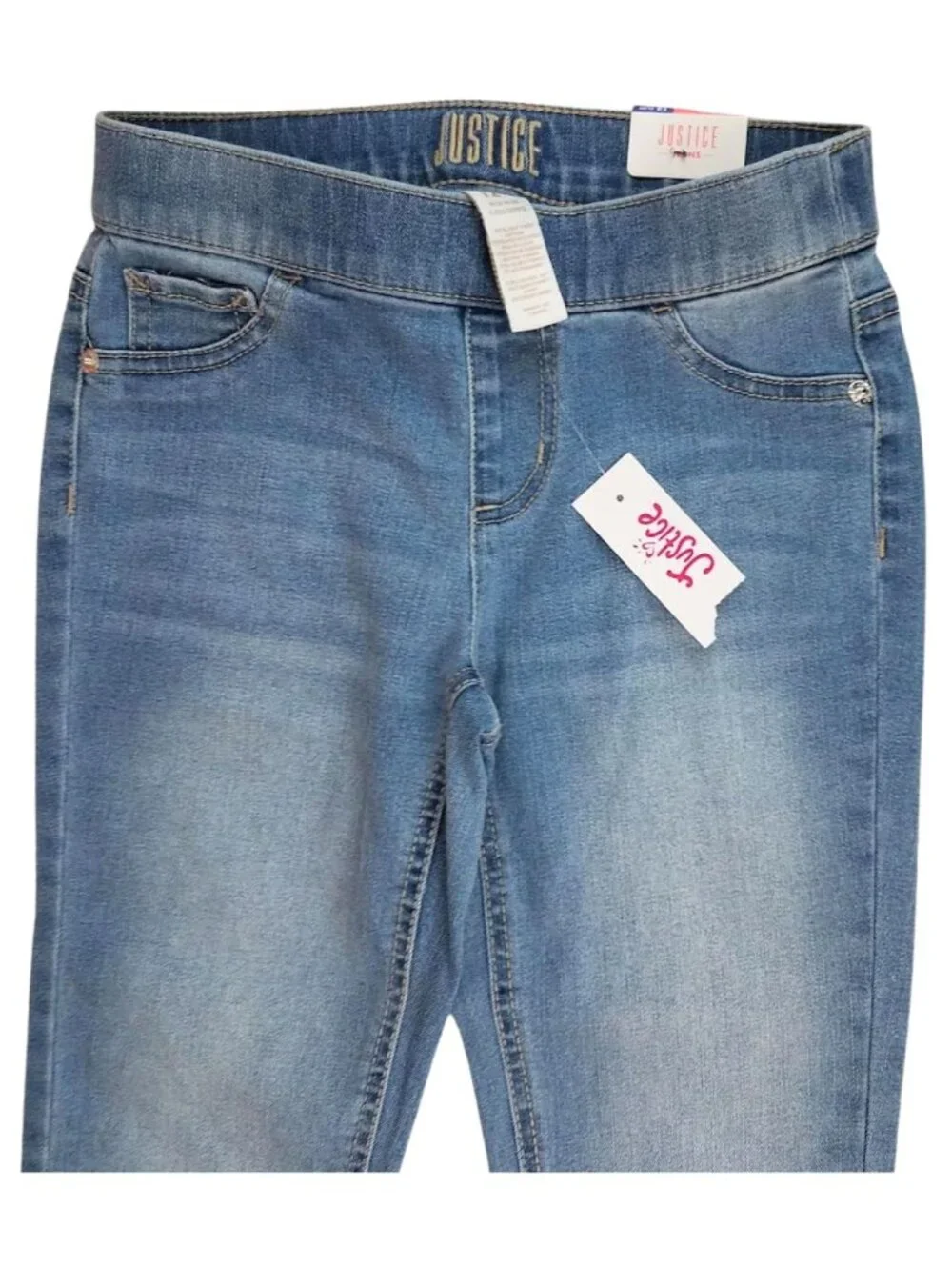 JUSTICE Embellished Mid Rise Pull-On Jean Leggings - Girl's 12 Slim
